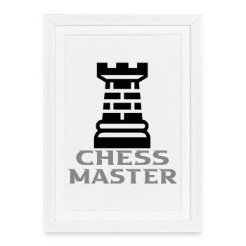Échecs - Affiche encadrée (27 × 37 cm) - blanc - Devant