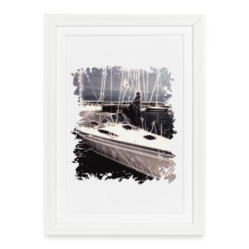 Voilier - Voile - Affiche encadrée (27 × 37 cm) - blanc - Devant