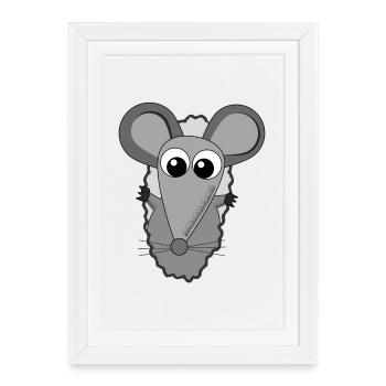 Look-Peep - Mouse looks out - Framed poster (27 × 37 cm) - white - Front