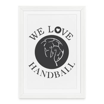 Nous aimons Handball Sport Icon Friends Graphic - Affiche encadrée (27 × 37 cm) - blanc - Devant