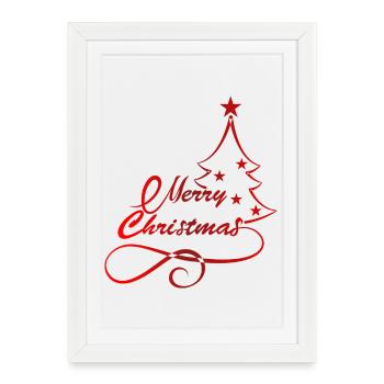 Festive Christmas Tree Silhouette Print - Framed poster (27 × 37 cm) - white - Front