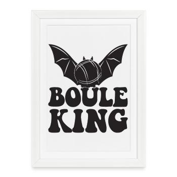 Tenue Boule King Queen pour les joueurs de boules - Affiche encadrée (27 × 37 cm) - blanc - Devant