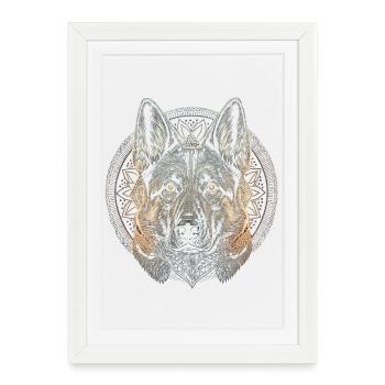 Berger allemand Conception graphique - Affiche encadrée (27 × 37 cm) - blanc - Devant
