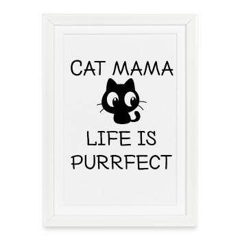 Cat mama - Framed poster (27 × 37 cm) - white - Front
