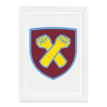 Cross hammer Hammers salute crossed arms irons - Framed poster (27 × 37 cm) - white - Front