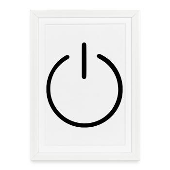 An Us Off Button - Framed poster (27 × 37 cm) - white - Front