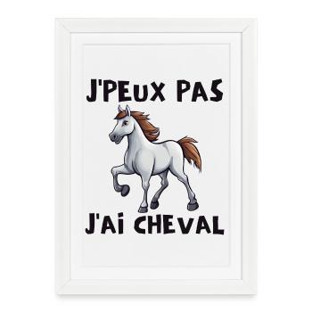 cheval, cavalier, passionné de chevaux - Affiche encadrée (27 × 37 cm) - blanc - Devant