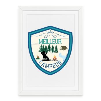Meilleur campeur, roi du camping, champion camping - Affiche encadrée (27 × 37 cm) - blanc - Devant