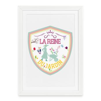 La Reine du jardin. Fête jardinière - Affiche encadrée (27 × 37 cm) - blanc - Devant