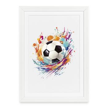 Football Splash Football Fan Marchandise Cadeau - Affiche encadrée (27 × 37 cm) - blanc - Devant