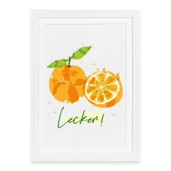 Fruits orange - Affiche encadrée (27 × 37 cm) - blanc - Devant
