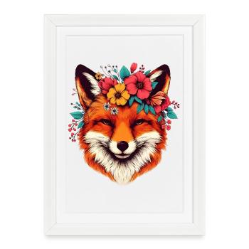 Fox - Framed poster (27 × 37 cm) - white - Front
