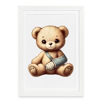 heartwarming teddy bear as a comforter - Framed poster (27 × 37 cm) - white - Front