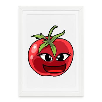 Tomates Légumes Tomates Jardinier Cuisinier Cuisiniers Cuisiniers - Affiche encadrée (27 × 37 cm) - blanc - Devant