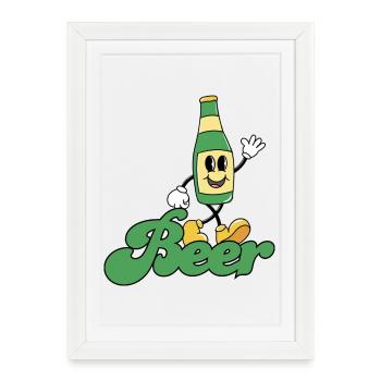 Bière - Affiche encadrée (27 × 37 cm) - blanc - Devant
