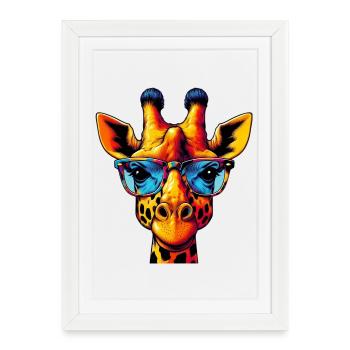 Girafe - Affiche encadrée (27 × 37 cm) - blanc - Devant