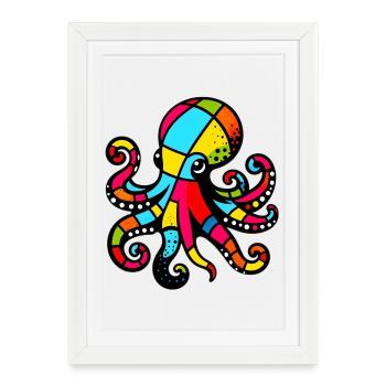 Octopus - Framed poster (27 × 37 cm) - white - Front