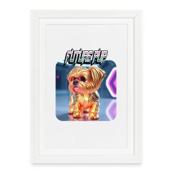 Future Pup Shih Tzu Dog - Framed poster (27 × 37 cm) - white - Front