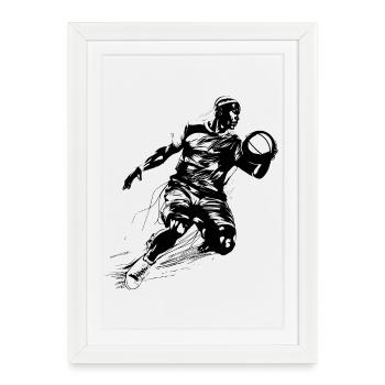 Basketteur - Affiche encadrée (27 × 37 cm) - blanc - Devant