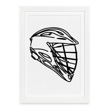 Lacrosse Helmet Drawing - Framed poster (27 × 37 cm) - white - Front
