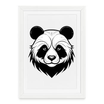 Conception élégante du masque de panda - Affiche encadrée (27 × 37 cm) - blanc - Devant