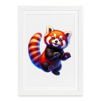 Petit panda - Affiche encadrée (27 × 37 cm) - blanc - Devant