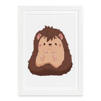 Hedgehog - Framed poster (27 × 37 cm) - white - Front