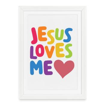 LGBT Pride Month - Jesus Loves Me - Framed poster (27 × 37 cm) - white - Front