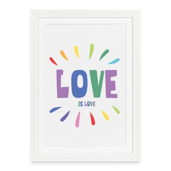 Mois de la fierté LGBT - Love is Love - Affiche encadrée (27 × 37 cm) - blanc - Devant