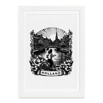 HOLLAND Shirt Design - Framed poster (27 × 37 cm) - white - Front