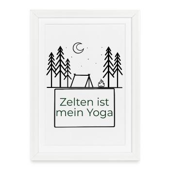Camping is my yoga - Framed poster (27 × 37 cm) - white - Front