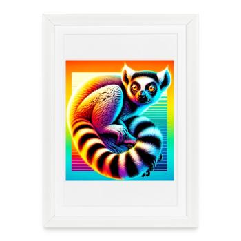 Lémurien - Affiche encadrée (27 × 37 cm) - blanc - Devant