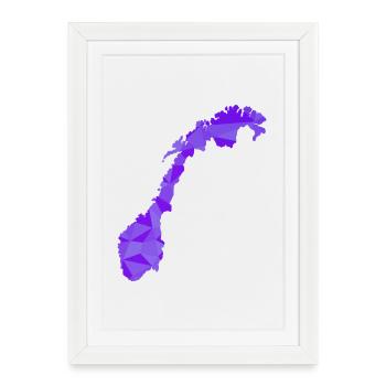 Norvège - Norvège - Norvège - Drapeau - Scandinavie - Affiche encadrée (27 × 37 cm) - blanc - Devant