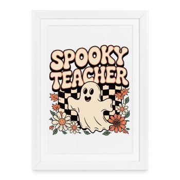 Spooky Teacher Halloween Design - Framed poster (27 × 37 cm) - white - Front