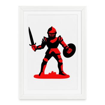Chevalier Rouge - Affiche encadrée (27 × 37 cm) - blanc - Devant