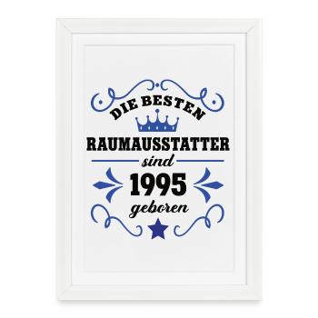 Décorateur d’intérieur Anniversaire Vintage 1995 Décorateur - Affiche encadrée (27 × 37 cm) - blanc - Devant