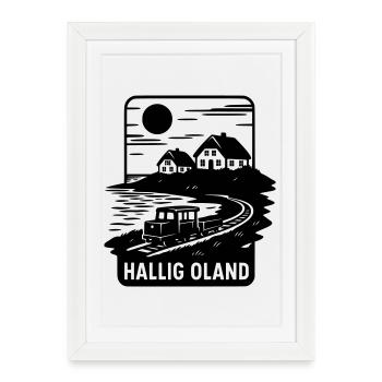 Oland Hallig - Framed poster (27 × 37 cm) - white - Front