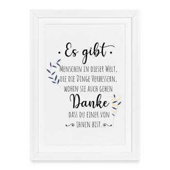 Cadeau d’adieu collègue employé merci - Affiche encadrée (27 × 37 cm) - blanc - Devant
