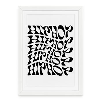 Hip Hop liquid wavy logo pattern - Framed poster (27 × 37 cm) - white - Front