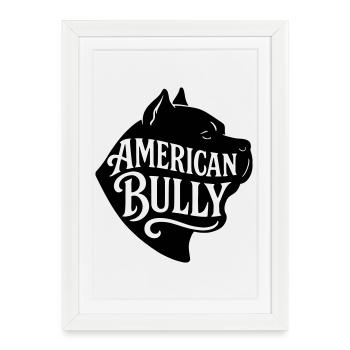 American Bully Bulldog chien français t shirt - Affiche encadrée (27 × 37 cm) - blanc - Devant