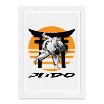 Judo - Framed poster (27 × 37 cm) - white - Front