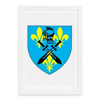 Black knight and medieval coat of arms - Framed poster (27 × 37 cm) - white - Front