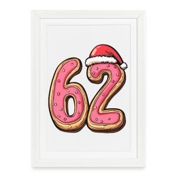 62 Number Cookie Christmas - Framed poster (27 × 37 cm) - white - Front