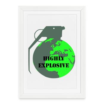 Explosive Earth - Framed poster (27 × 37 cm) - white - Front