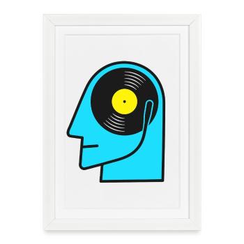 Tête de l’album vinyle Pop Art - Affiche encadrée (27 × 37 cm) - blanc - Devant