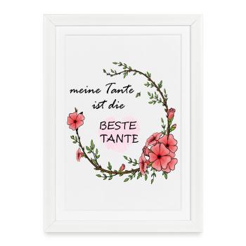 Meilleure tante - Affiche encadrée (27 × 37 cm) - blanc - Devant