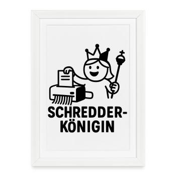 Shredder Queen Office Funny Files Shredder - Framed poster (27 × 37 cm) - white - Front