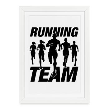 Marathon de l’équipe de course Laufen - Affiche encadrée (27 × 37 cm) - blanc - Devant