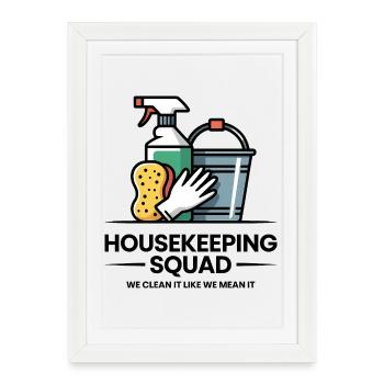Conception de nettoyage amusante - Affiche encadrée (27 × 37 cm) - blanc - Devant