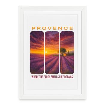 Lavande de Provence - Affiche encadrée (27 × 37 cm) - blanc - Devant